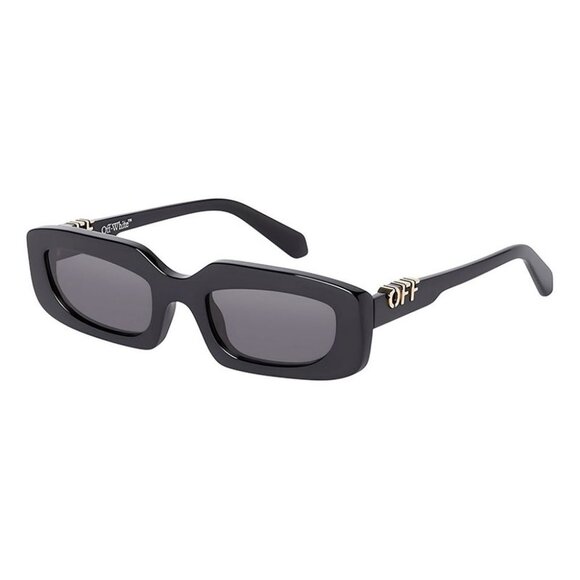 NEW OFF-WHITE SUNGLASSES, UNISEX BLACK OVAL EYEWEAR OFF-WHITE - Picture 1 of 3